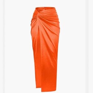 Elegant Asymmetrical Orange Skirt